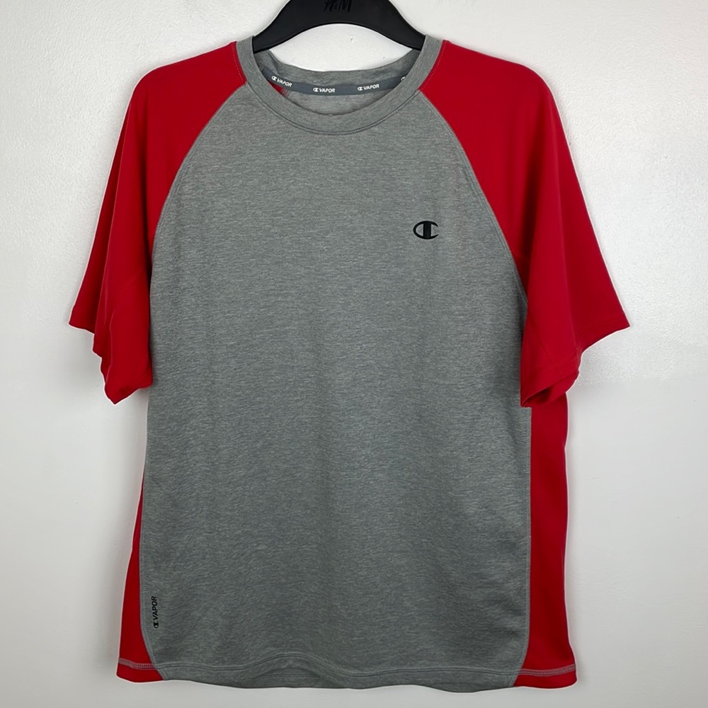 Men’s Vapor Dri-Fit Champion Performance T-shirt Color Red/Greg Size Large